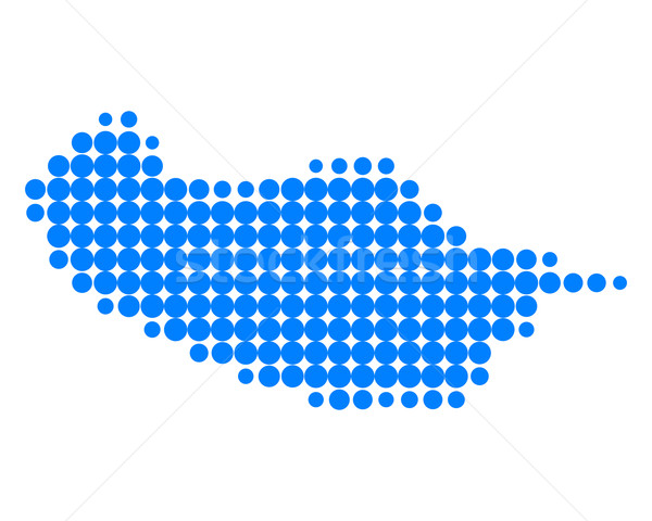 Térkép Madeira kék minta kör pont Stock fotó © rbiedermann