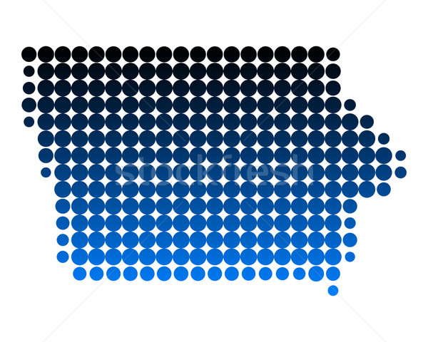 Mappa Iowa blu pattern america cerchio Foto d'archivio © rbiedermann