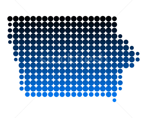 Mapa Iowa azul patrón América círculo Foto stock © rbiedermann