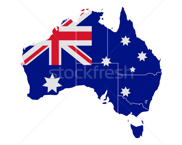 Map and flag of Australia Stock photo © rbiedermann