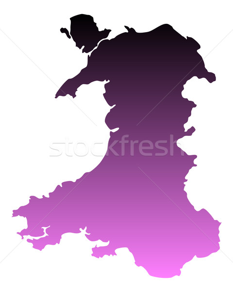 Kaart wales achtergrond lijn vector Stockfoto © rbiedermann