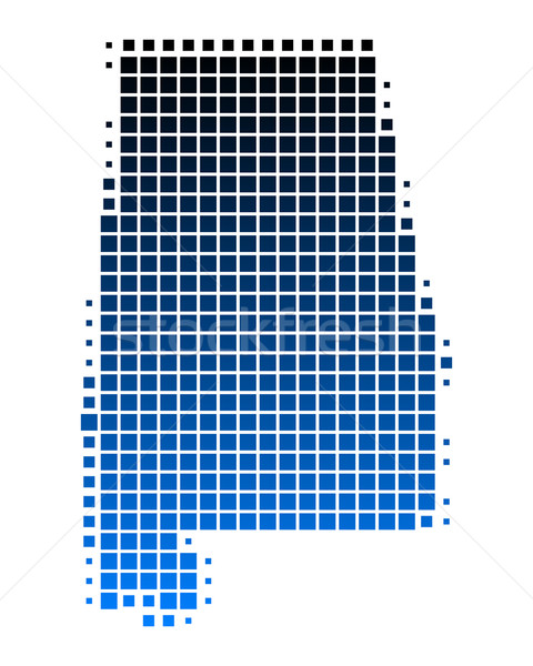 ストックフォト: 地図 · アラバマ州 · 青 · パターン · アメリカ · 広場