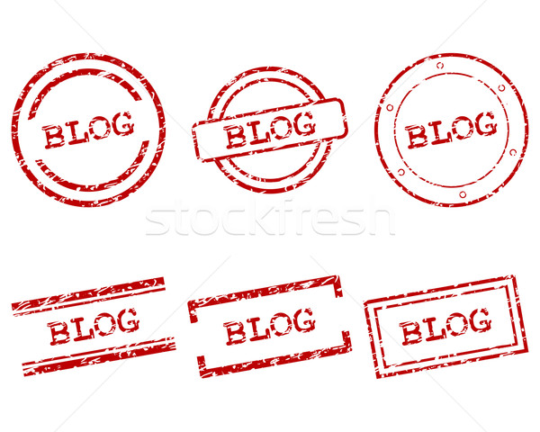 Blog francobolli dettagliato accurata illustrazione lettera Foto d'archivio © rbiedermann