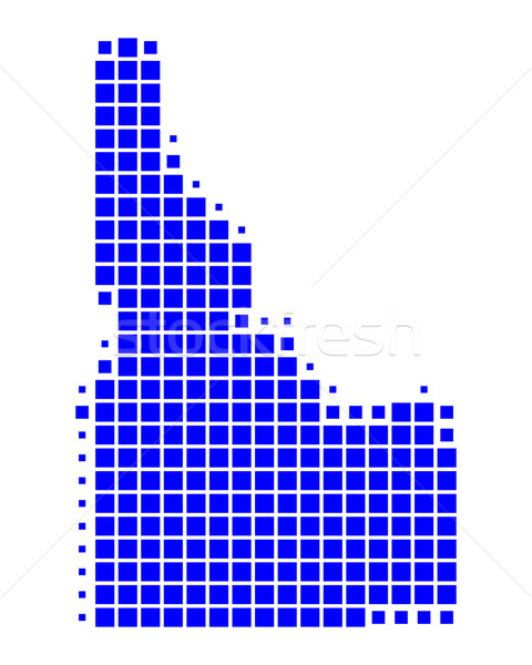 Mapa Idaho azul patrón América cuadrados Foto stock © rbiedermann