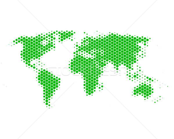 Stock photo: World map in hexagons