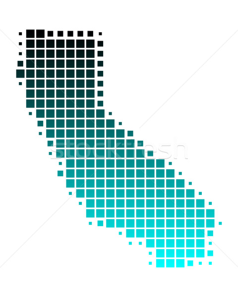 地図 カリフォルニア 緑 青 パターン アメリカ ストック