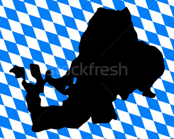 Bavarian flag and map of lake Chiemsee Stock photo © rbiedermann