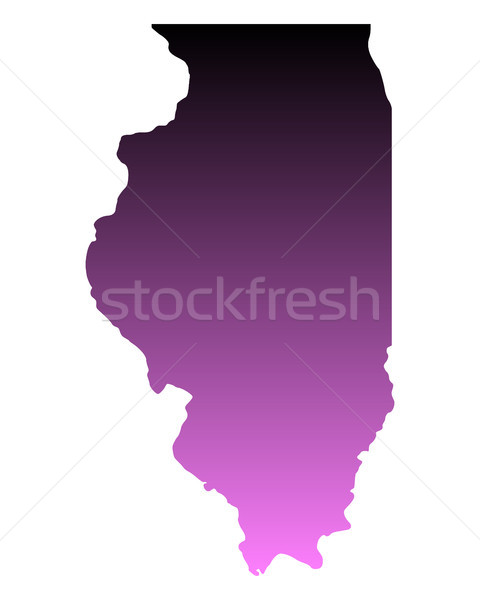 Kaart Illinois reizen roze amerika USA Stockfoto © rbiedermann