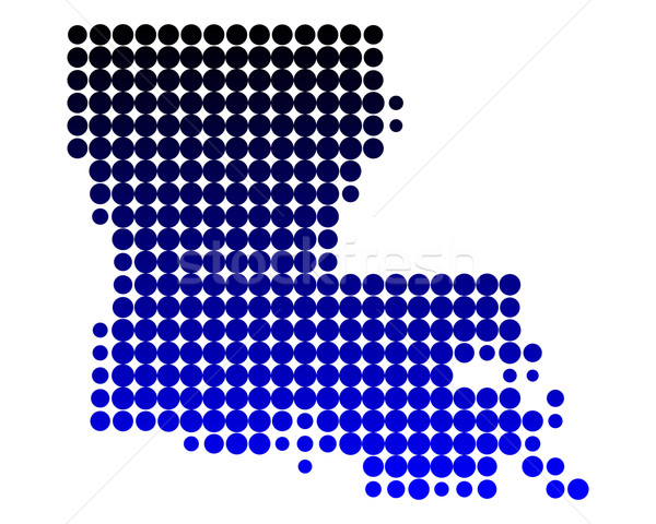 Stockfoto: Kaart · Louisiana · Blauw · patroon · amerika · cirkel