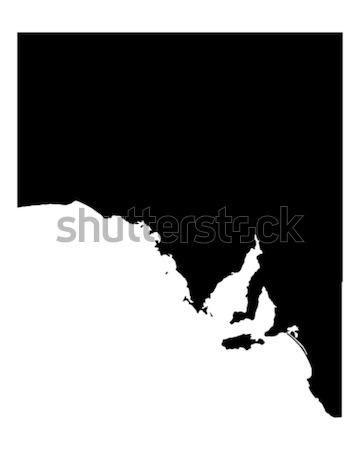 Foto stock: Mapa · sul · da · austrália · preto · vetor · Austrália · isolado