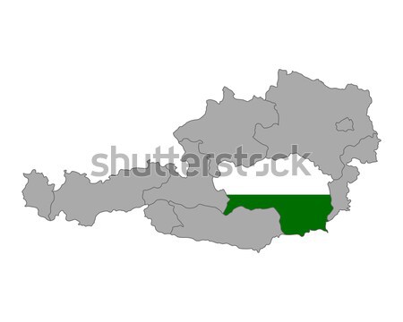 Map of Austria with flag of Styria Stock photo © rbiedermann