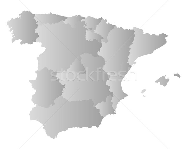 Stockfoto: Kaart · Spanje · vector · Madrid · geïsoleerd · illustratie