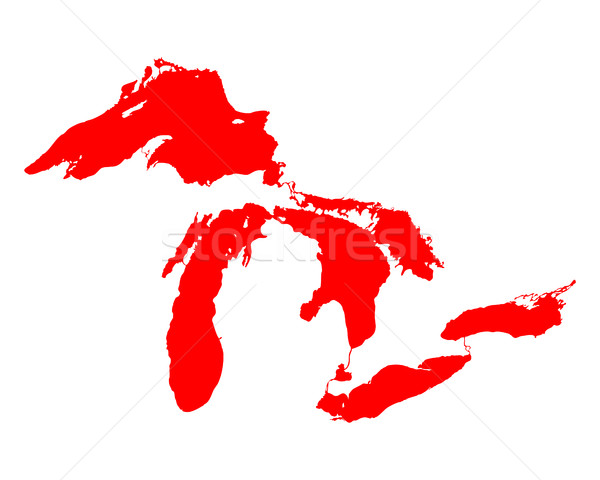Mapa viajar vermelho américa Michigan Foto stock © rbiedermann