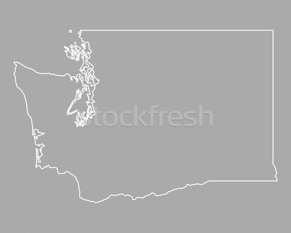 ストックフォト: 地図 · ワシントン · 米国 · ベクトル · 孤立した · 実例