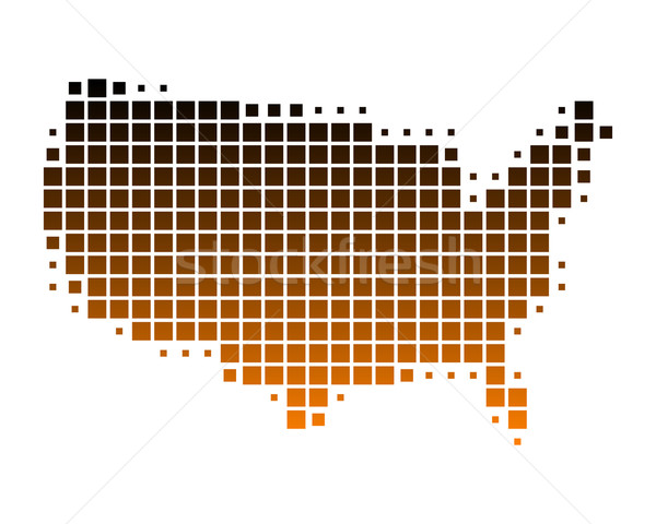 Carte États-Unis Amérique modèle carré [[stock_photo]] © rbiedermann