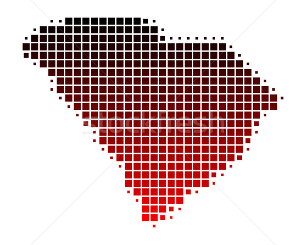 Karte South Carolina rot Muster america Platz Stock foto © rbiedermann
