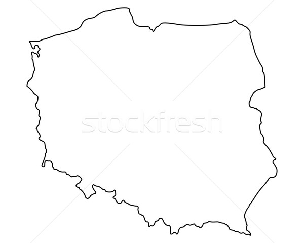 Foto stock: Mapa · Polônia · isolado · ilustração