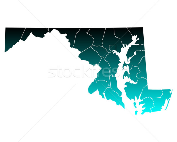 Karte Maryland grünen blau Reise USA Stock foto © rbiedermann