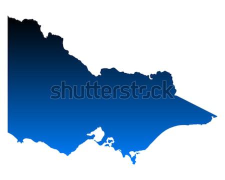 Kaart Blauw vector Australië geïsoleerd illustratie Stockfoto © rbiedermann