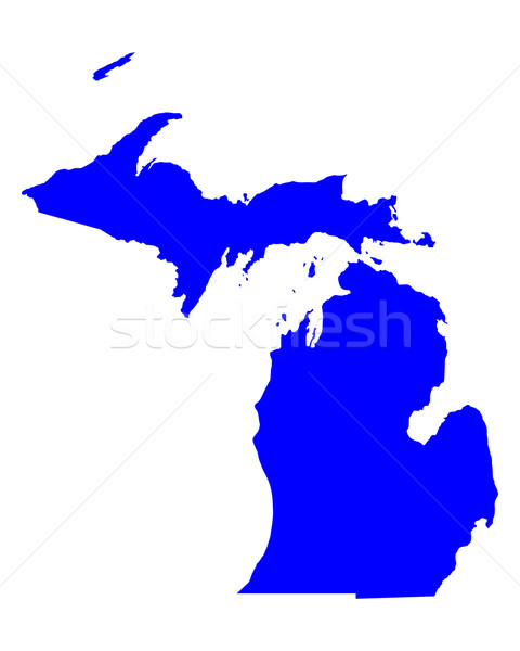 Hartă Michigan albastru călători America SUA Imagine de stoc © rbiedermann
