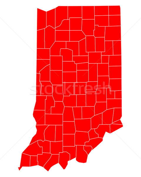Térkép Indiana utazás piros USA izolált Stock fotó © rbiedermann