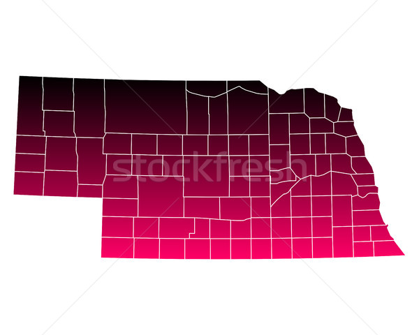 Mappa Nebraska sfondo line viola vettore Foto d'archivio © rbiedermann