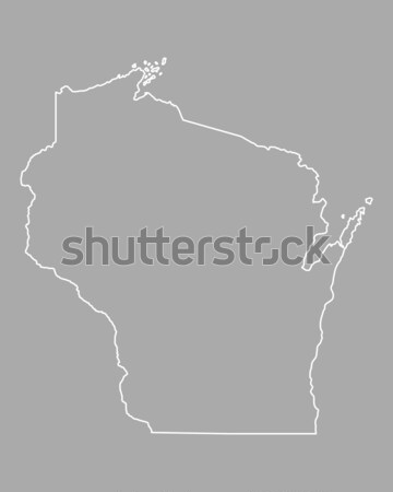Hartă Wisconsin izolat ilustrare gri Imagine de stoc © rbiedermann