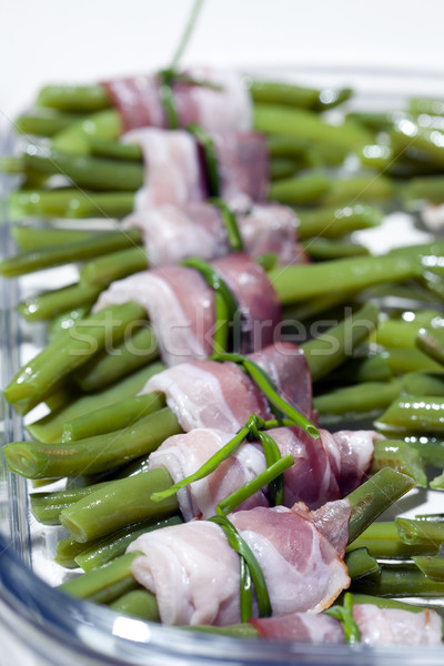 Fèves haricots verts alimentaire santé fond vert [[stock_photo]] © rbouwman