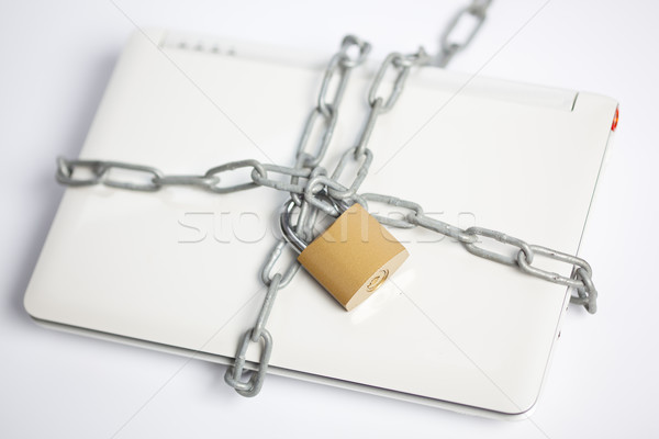 Securitate calculator laptop lanţ afaceri tehnologie Imagine de stoc © rbouwman