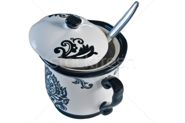 Sugar bowl isolated with a clipping path Stock photo © rcarner