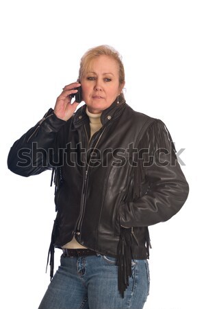 Pretty blonde woman on cell phone Stock photo © rcarner
