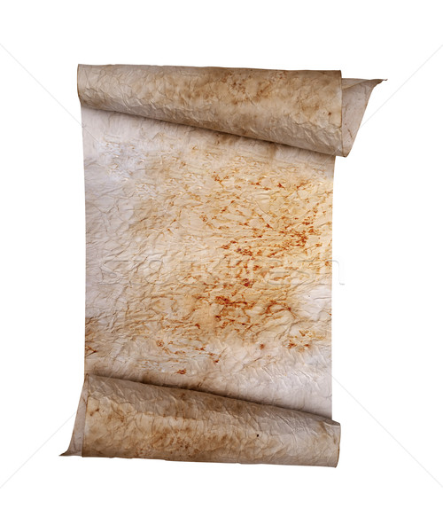 Stock photo: Weathered old paper scroll