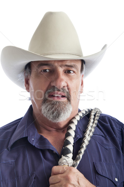 Edad vaquero alrededor hombro aislado Foto stock © rcarner