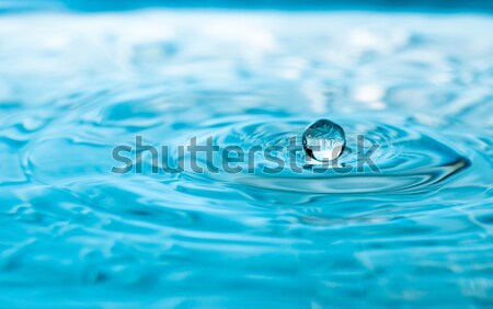 Suspended drop above clear aqua pool Stock photo © rcarner
