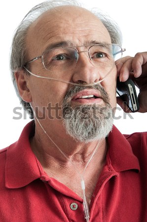 Hombre maduro hablar teléfono celular adulto masculina moderna Foto stock © rcarner