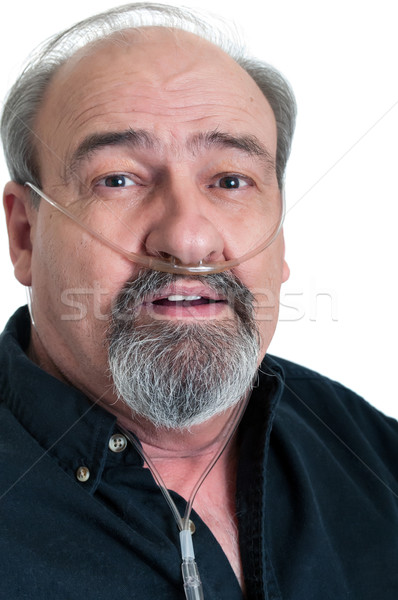 [[stock_photo]]: Maturité · Homme · respiration · handicap · adulte · oxygène