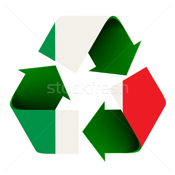 Italian Flag on a Recycle Symbol Stock photo © rcarner