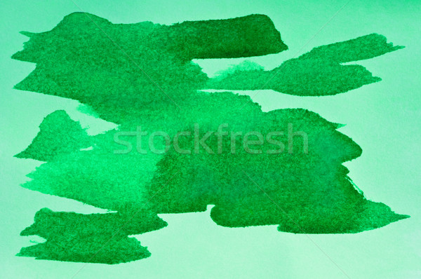 Stock photo: Green watercolor wash