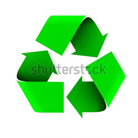 Recycling Symbol isoliert weiß Gradienten Schatten Stock foto © rcarner