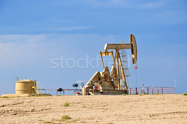 Crude Oil Pump Jack Against a Blue Sky Stock photo © rcarner