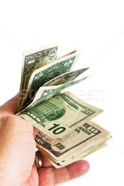 Masculina mano americano diez uno dólar Foto stock © rcarner