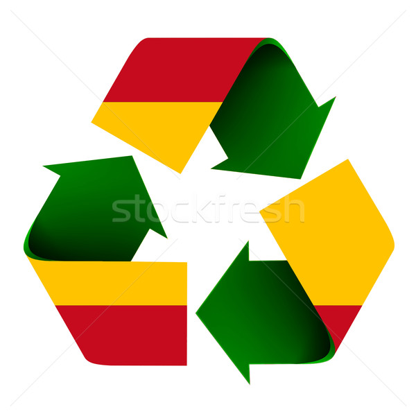 Spaanse vlag recycleren symbool vlag Spanje geïsoleerd Stockfoto © rcarner