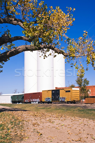 Grain Silos in a rural eastern Colorado town. Stock photo © rcarner