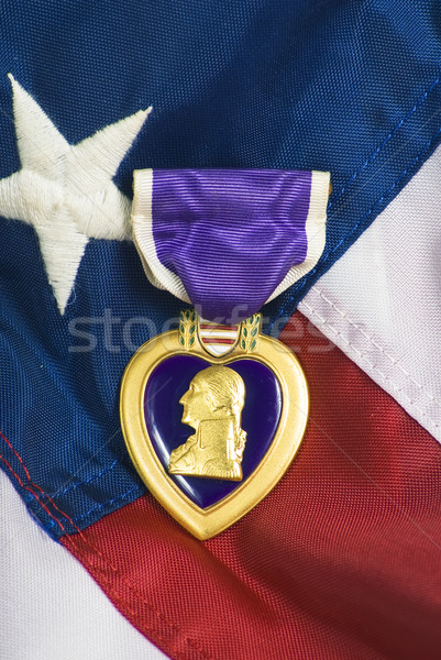 Purple Heart on USA flag Stock photo © rcarner