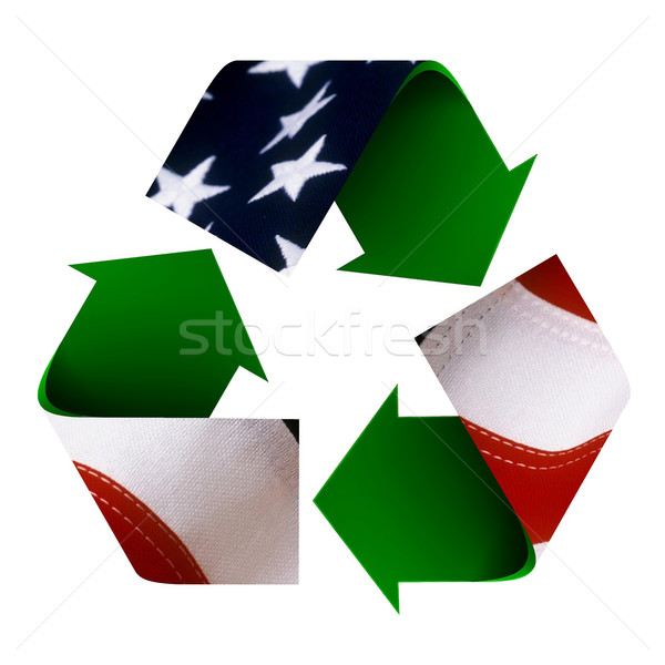 American Flag on a Recycle Symbol Stock photo © rcarner