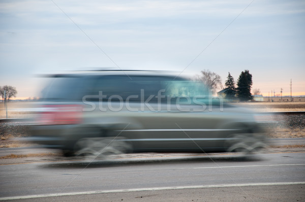 Fast vehichle rushing though the countryside Stock photo © rcarner