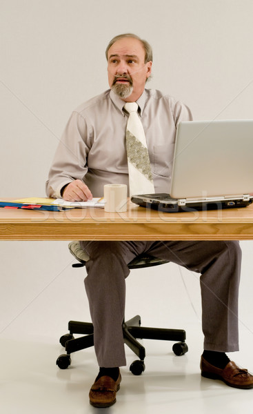 üzletember ülő asztal oxigén férfi munka Stock fotó © rcarner