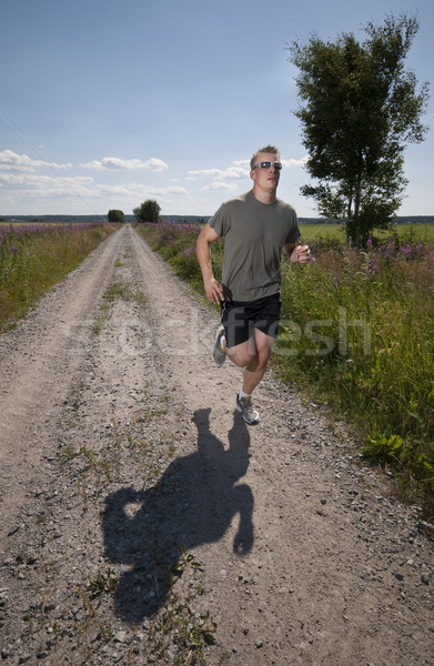 Läuft Mann sportlich männlich lange gerade Stock foto © Reaktori