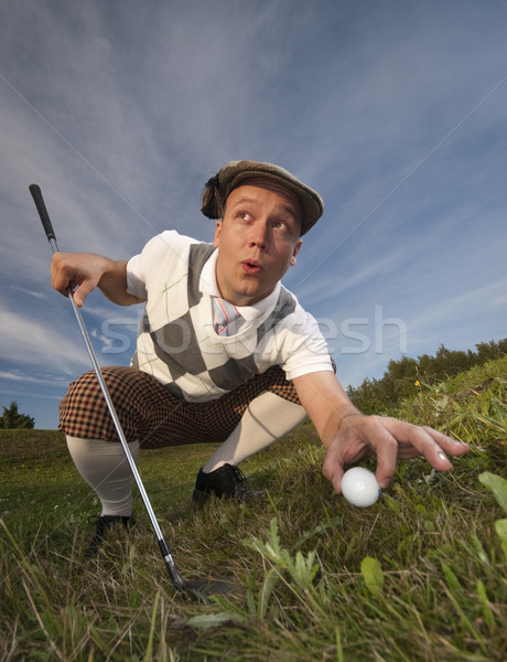 Funny patrząc golfa ruchu piłka nikt Zdjęcia stock © Reaktori
