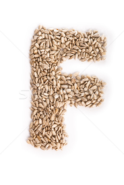 Alfabet słonecznika nasion żywności list Zdjęcia stock © Reaktori
